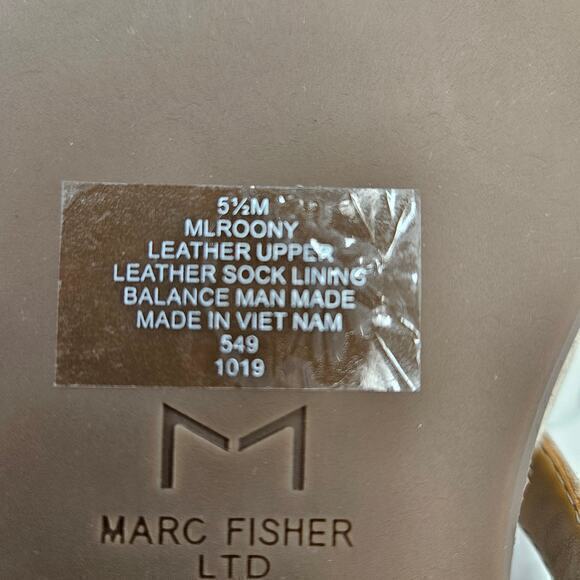 Marc Fisher Roony Gold Lattice Sandals Slides Size 5.5 - Picture 6 of 11